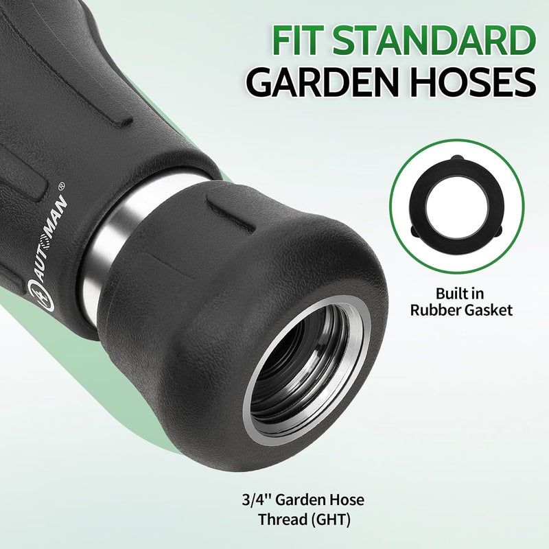 AUTOMAN Garden Hose Nozzle Heavy Duty, 2 Pack Fireman Hose Nozzle, High Pressure Water Hose Sprayer Nozzle, Adjustable Spray Nozzles for Washing Car, Cleaning Ground, Watering Plants, Showing Pets - Image 4